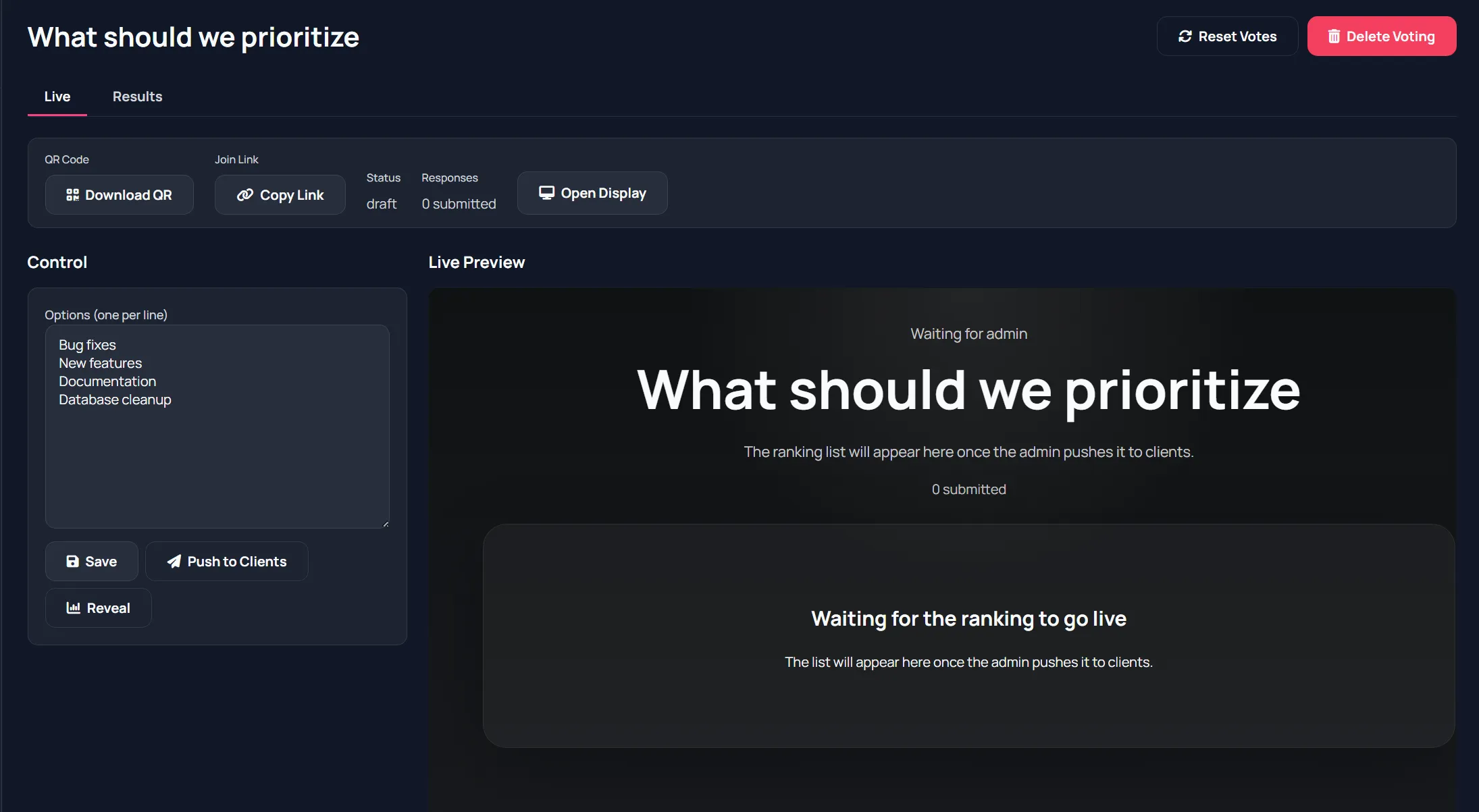 Collective Voting admin page