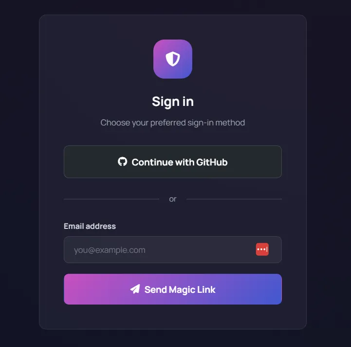 MentorLogin magic link and GitHub login