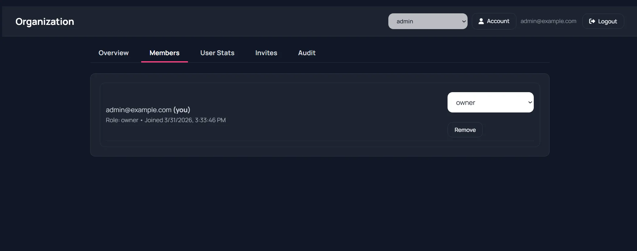 Organization members management