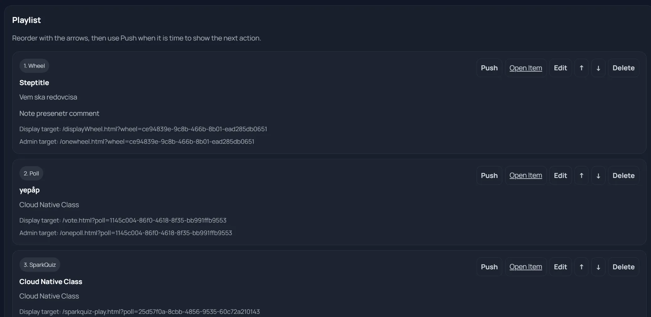 Session admin flow step 2