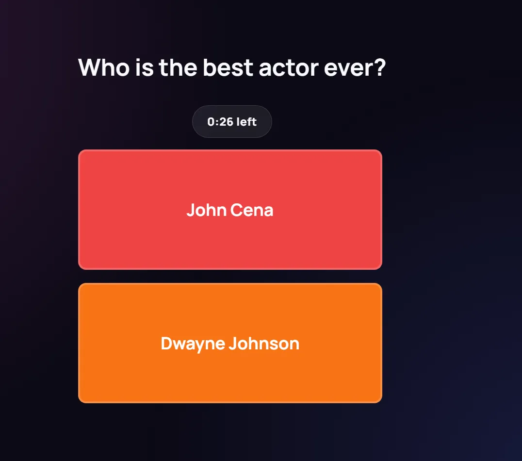 SparkQuiz player answering
